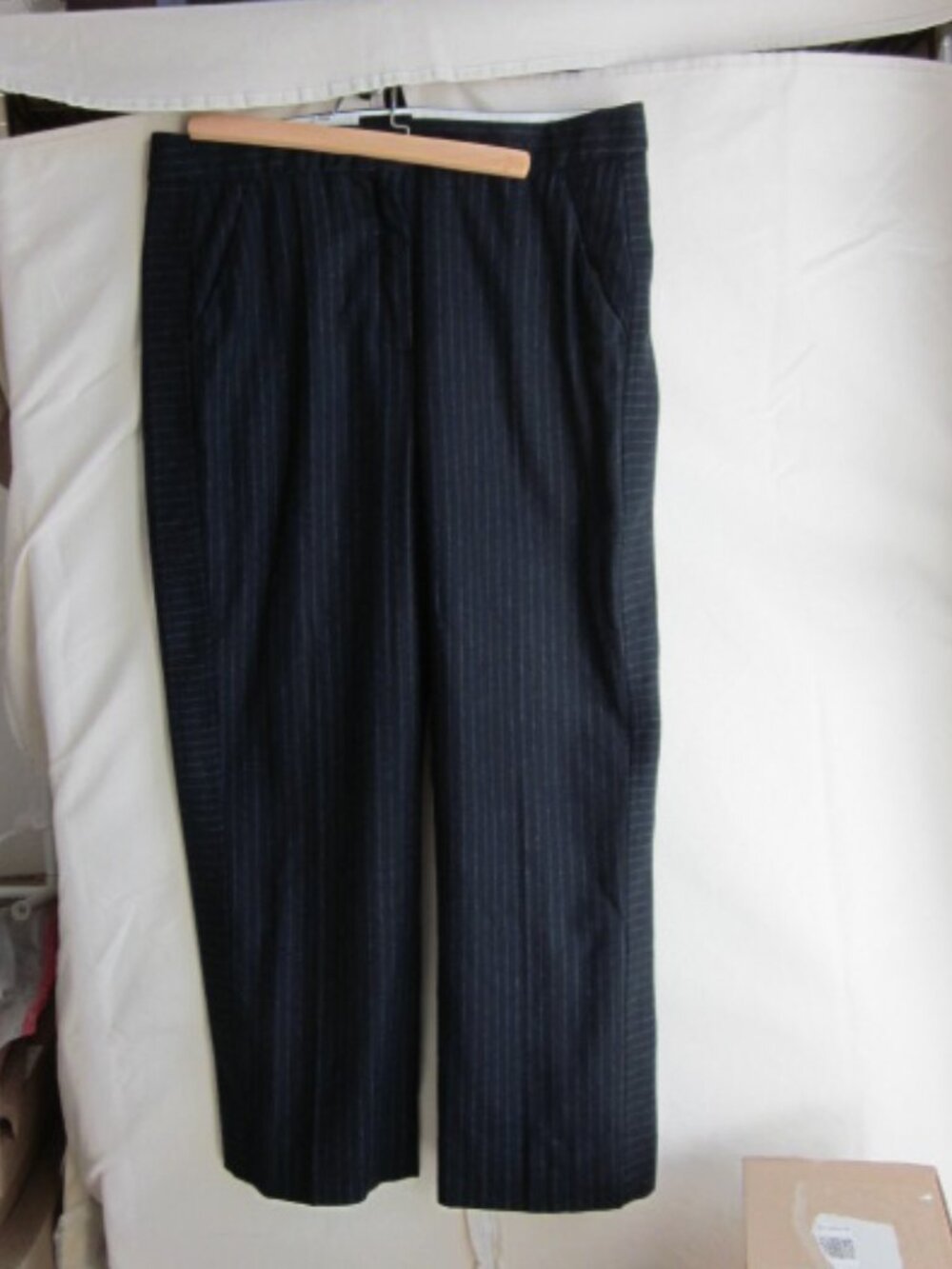Me+Em ME&EM Italian Pinstripe Slim Crop Trouser Navy Charcoal UK14/US10